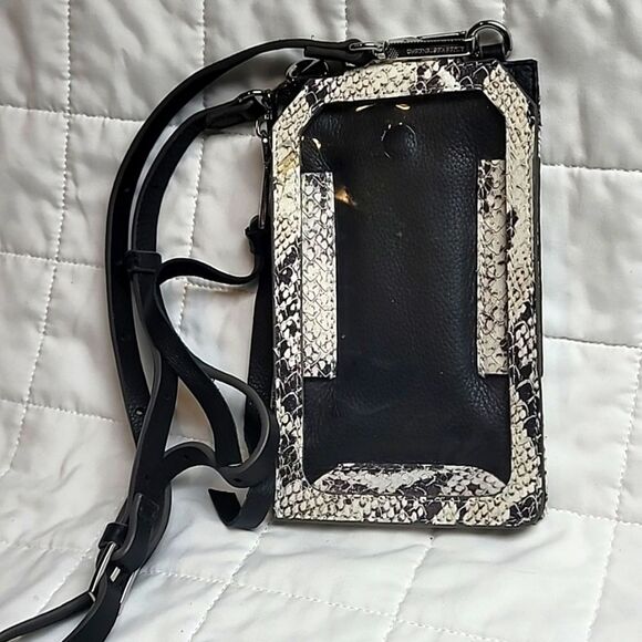 Aimee Kestenberg Leather Phone Crossbody Bag - Out of Office Vanilla Snake - Picture 1 of 10